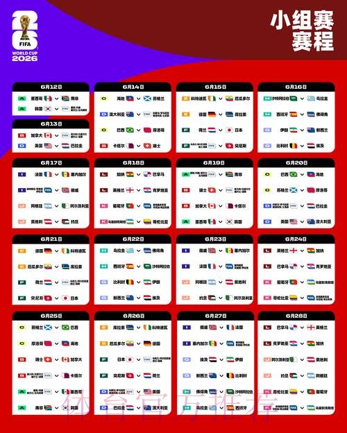 2026世界杯比赛时间安排 2026世界杯比赛时间安排