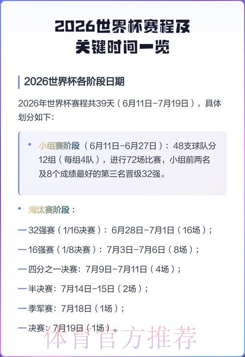 2026世界杯赛程公布具体时间揭晓 2026世界杯赛程公布具体时间揭晓
